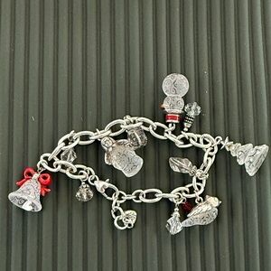 BRIGHTON FROSTY Charm Bracelet with Red Accents. NEVER WORN
